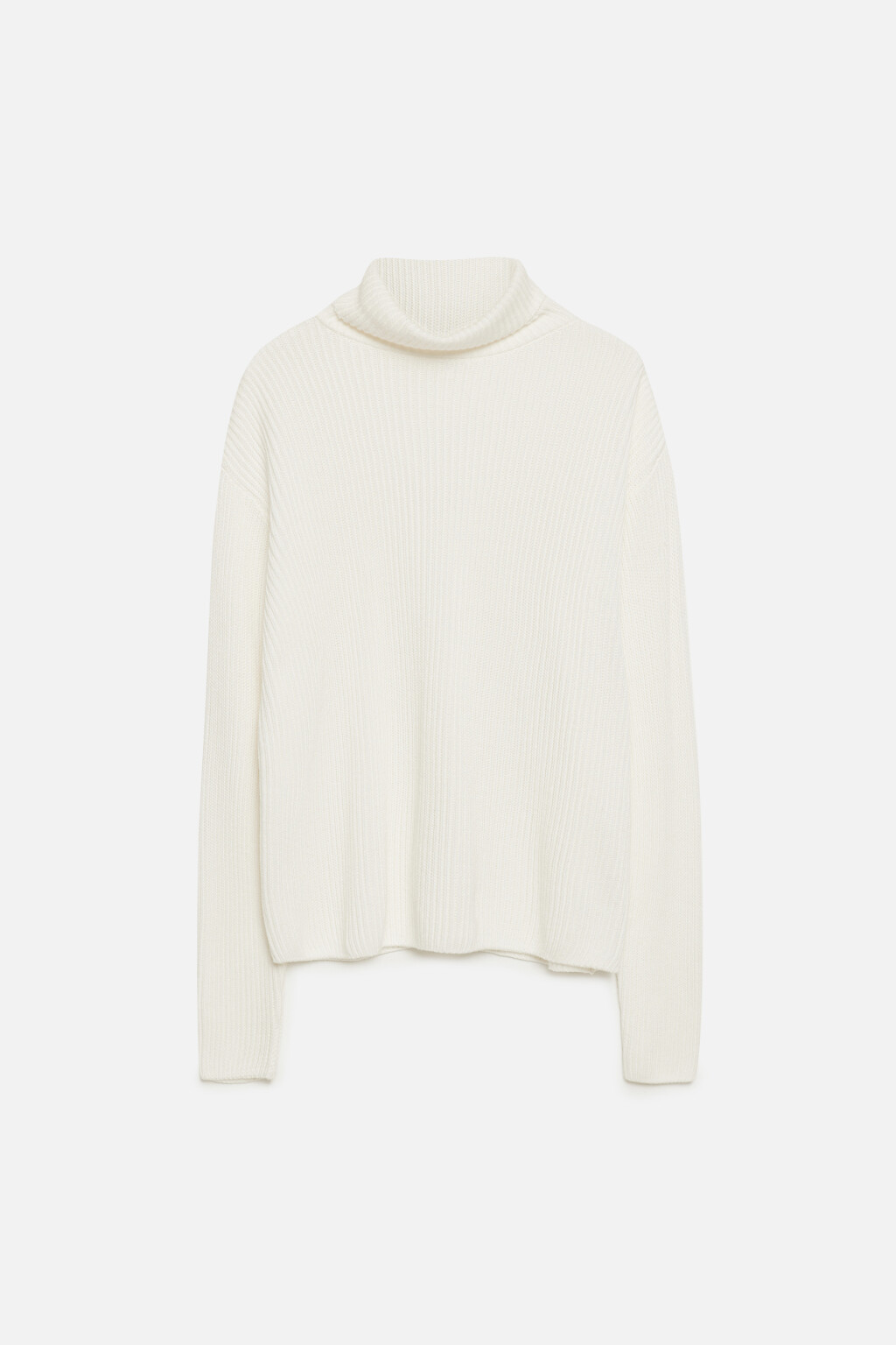 Свитер толстой вязки хлопковый с воротником-стойкой - цвет бежевый - 7