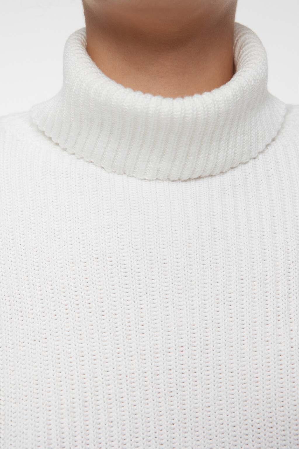 Свитер толстой вязки хлопковый с воротником-стойкой - цвет бежевый - 5