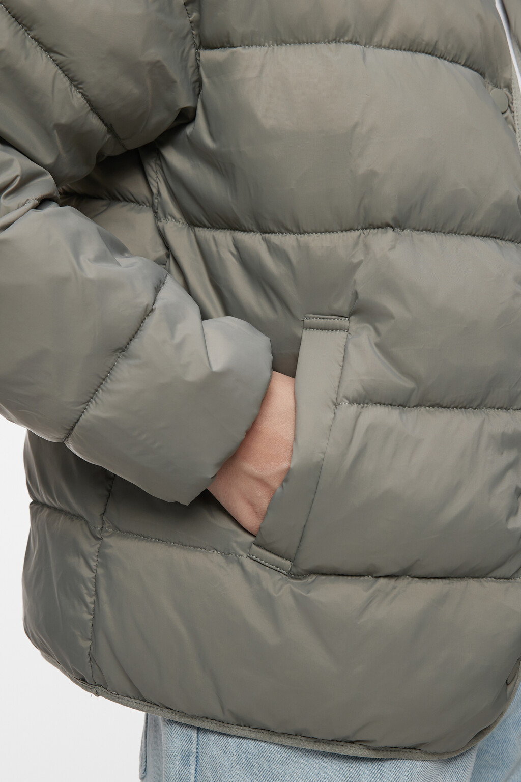 Куртка-рубашка стеганая ультралегкая без воротника - цвет зеленый - 6