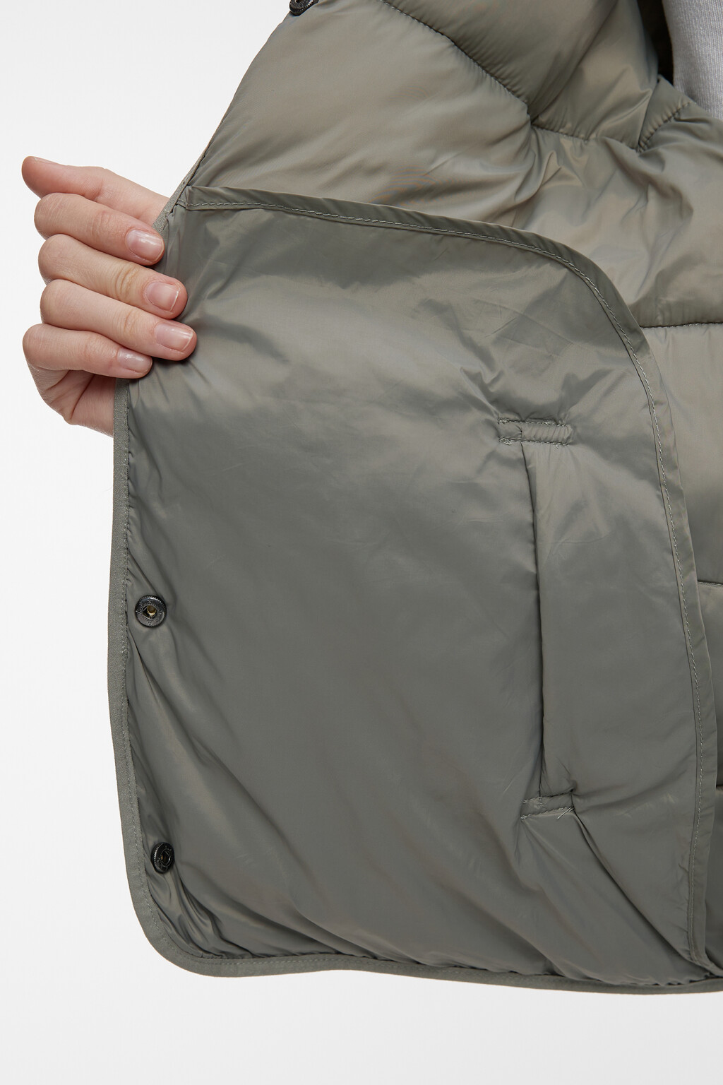 Куртка-рубашка стеганая ультралегкая без воротника - цвет зеленый - 7