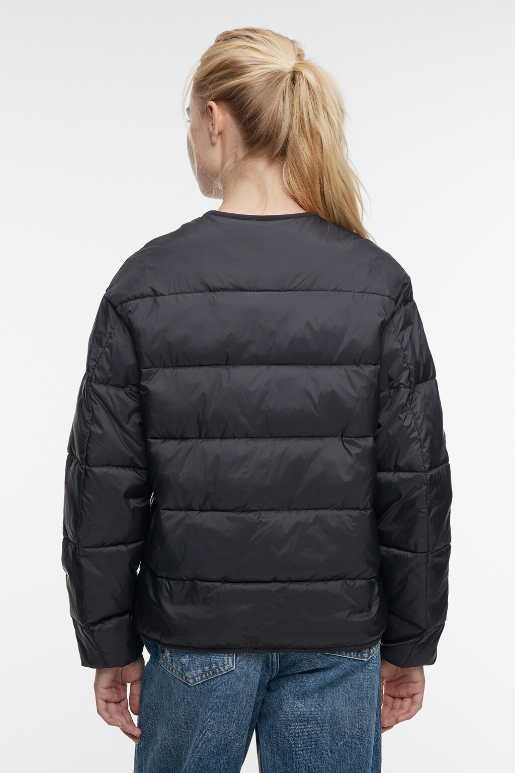 Куртка-рубашка стеганая ультралегкая без воротника - цвет черный - 3
