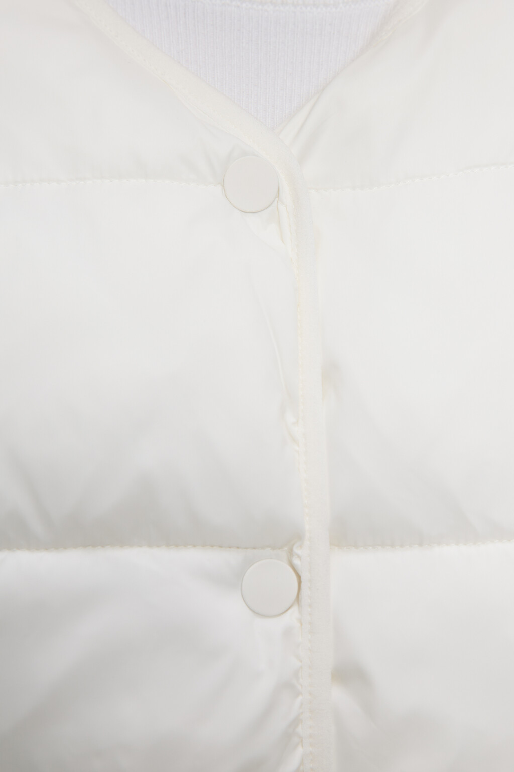 Куртка-рубашка стеганая ультралегкая без воротника - цвет молочный - 5