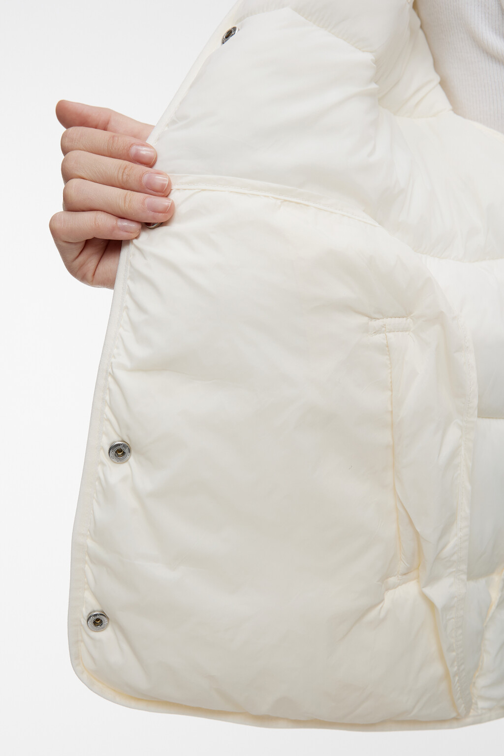 Куртка-рубашка стеганая ультралегкая без воротника - цвет молочный - 7