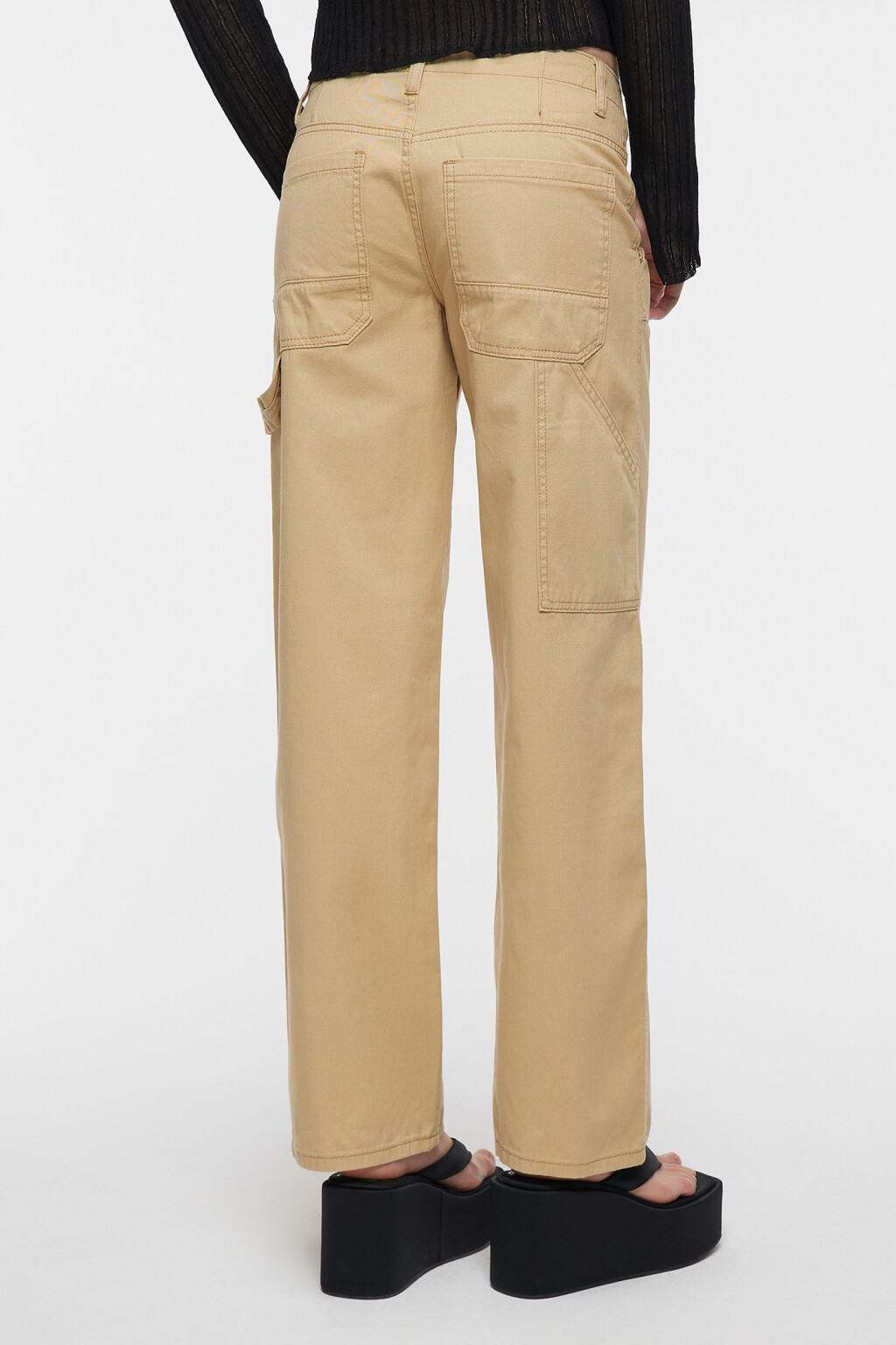 Джинсы Carpenter в рабочем стиле с низкой посадкой - цвет бежевый - 4