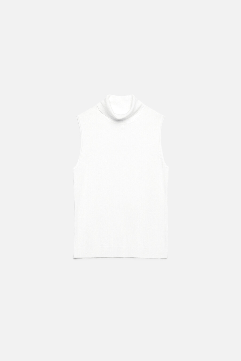 Водолазка вискозная облегающая без рукавов - цвет белый - 8