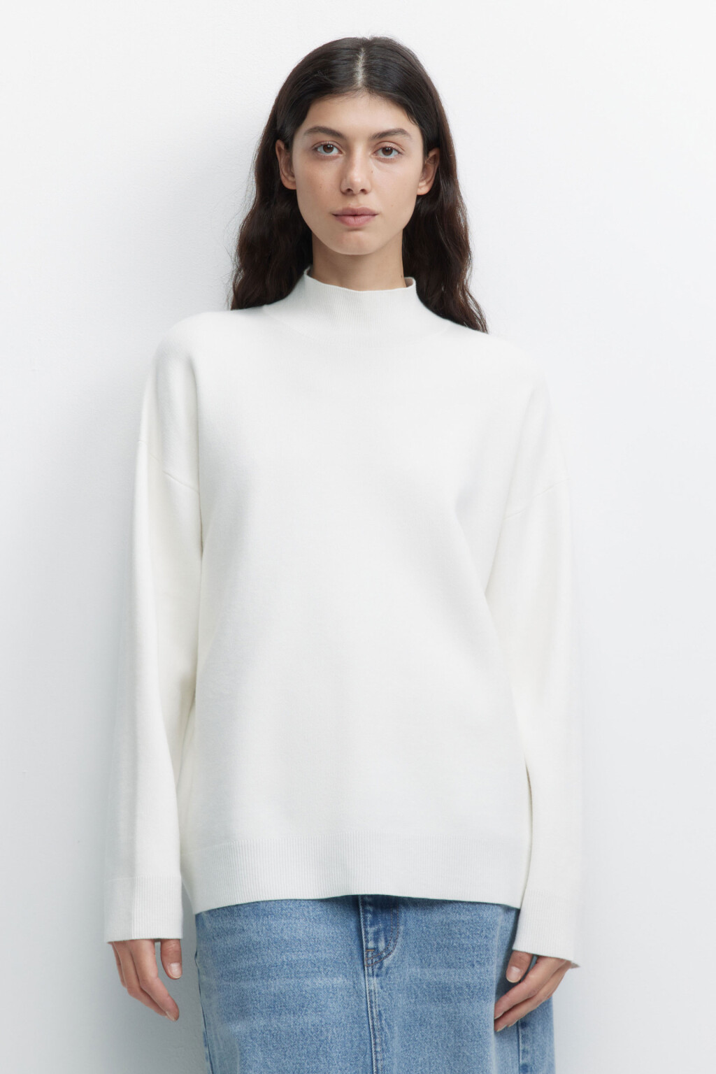 Свитер SOFTJUMPER оверсайз с воротником - цвет бежевый - 1