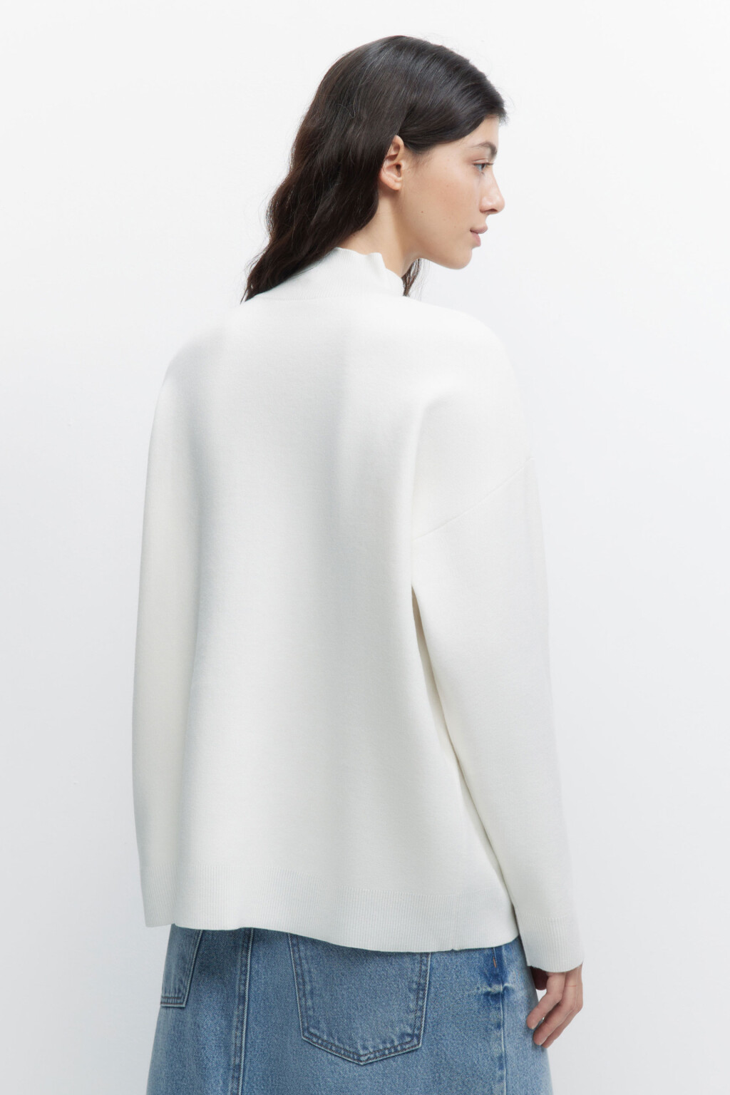 Свитер SOFTJUMPER оверсайз с воротником - цвет бежевый - 3