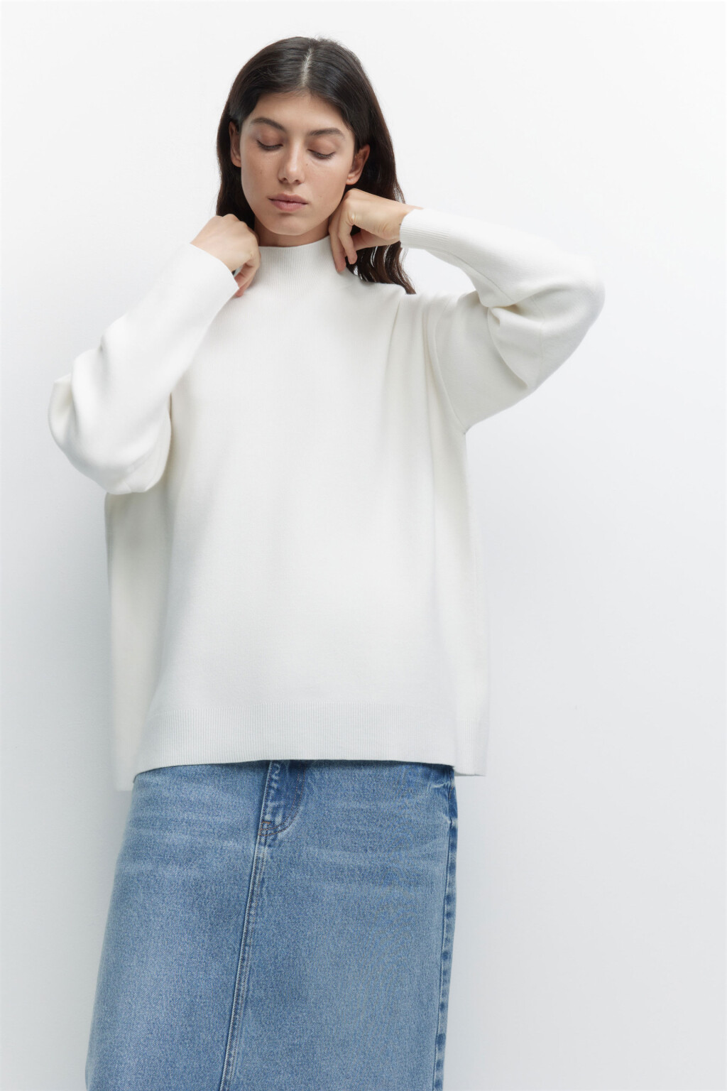 Свитер SOFTJUMPER оверсайз с воротником - цвет бежевый - 5