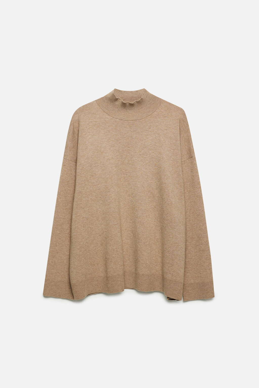 Свитер SOFTJUMPER оверсайз с воротником - цвет бежевый - 7