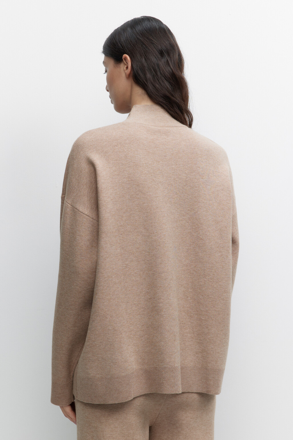 Свитер SOFTJUMPER оверсайз с воротником - цвет бежевый - 4