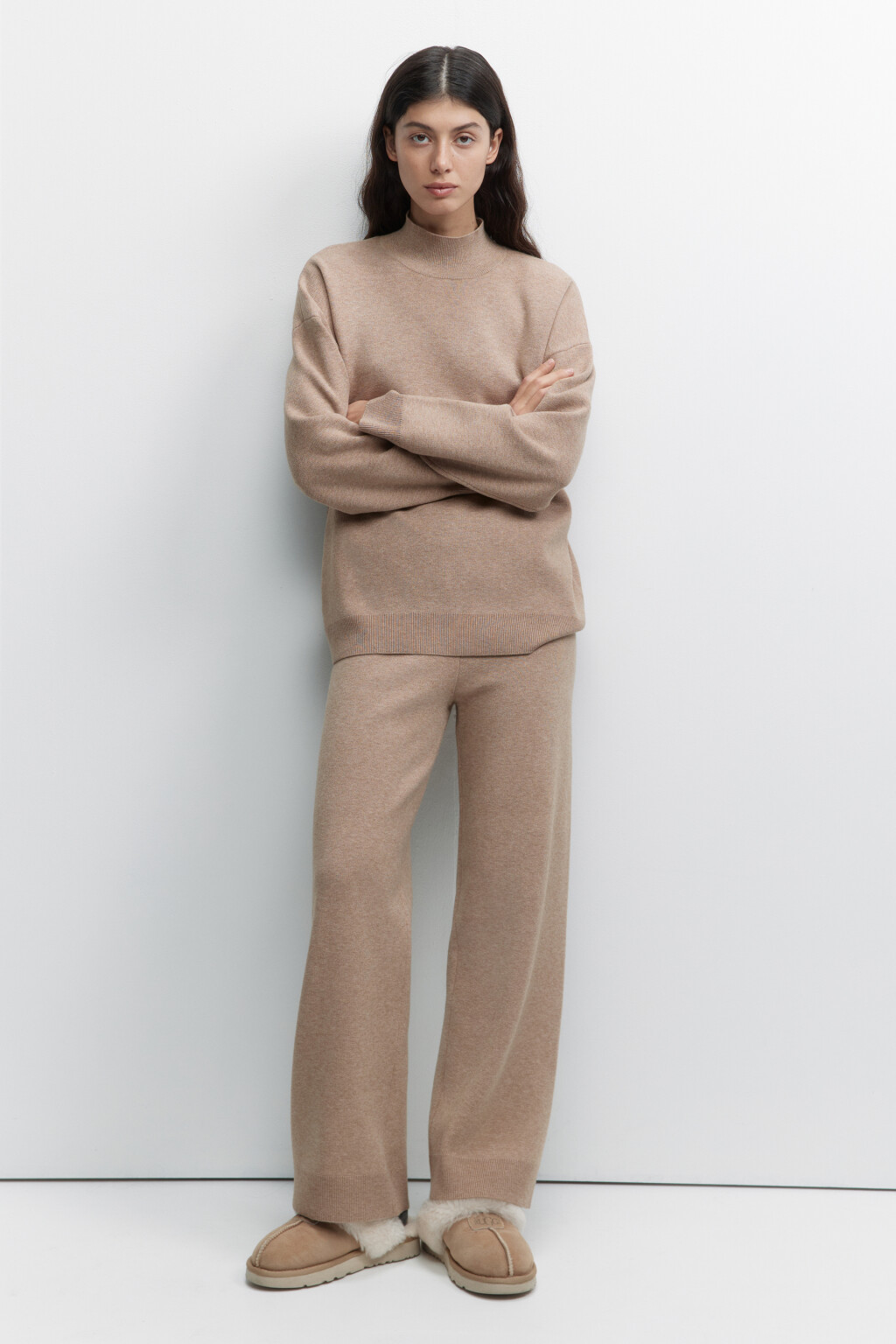 Свитер SOFTJUMPER оверсайз с воротником - цвет бежевый - 1