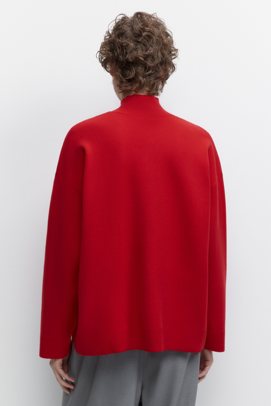 Свитер SOFTJUMPER оверсайз с воротником - цвет красный - 3