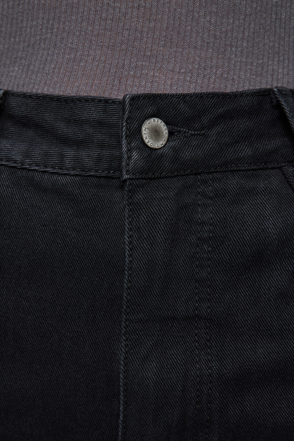 Джинсы wide leg широкие с разрезом и люверсами - цвет черный - 5