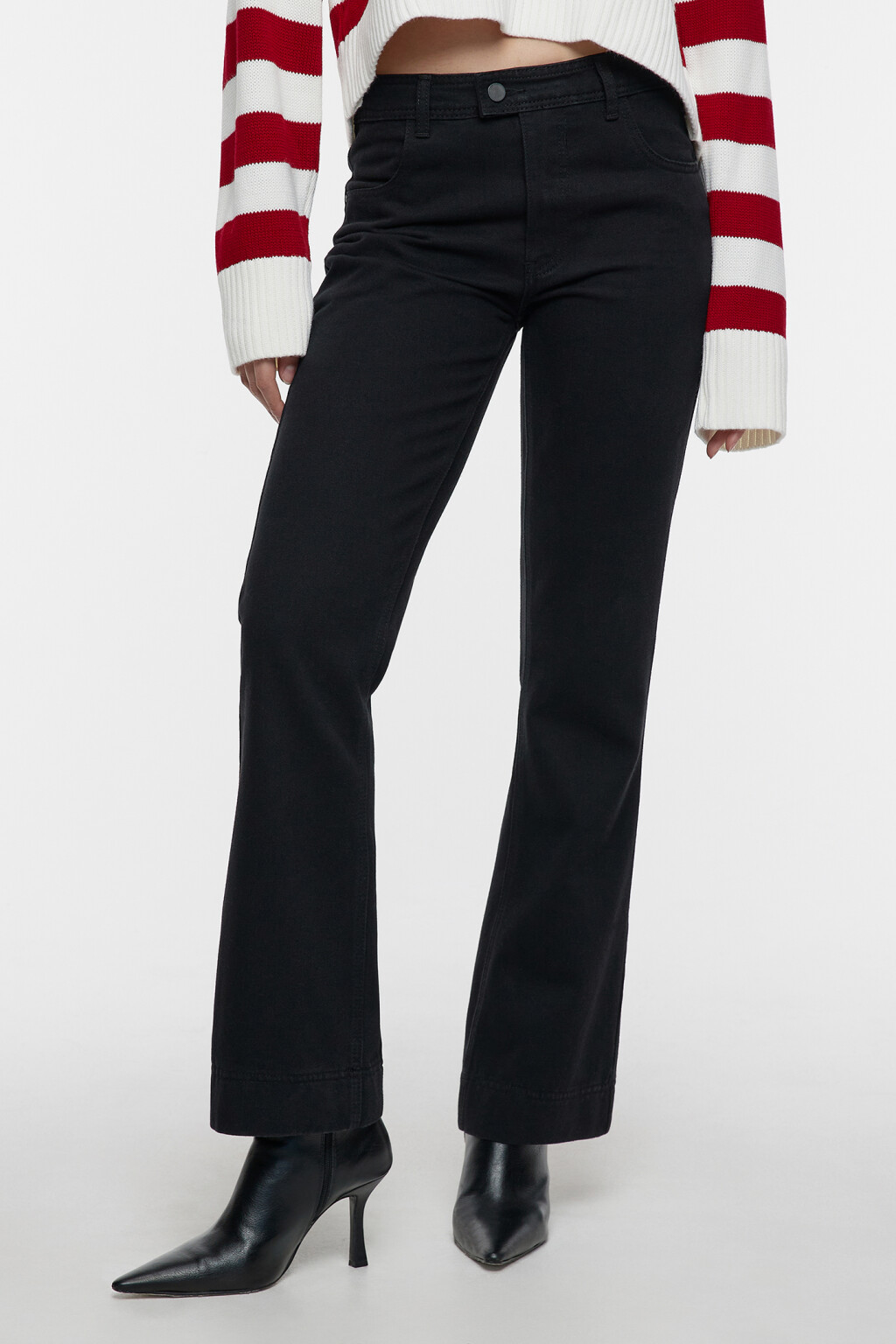 Джинсы flare расклешенные со средней посадкой - цвет черный - 1