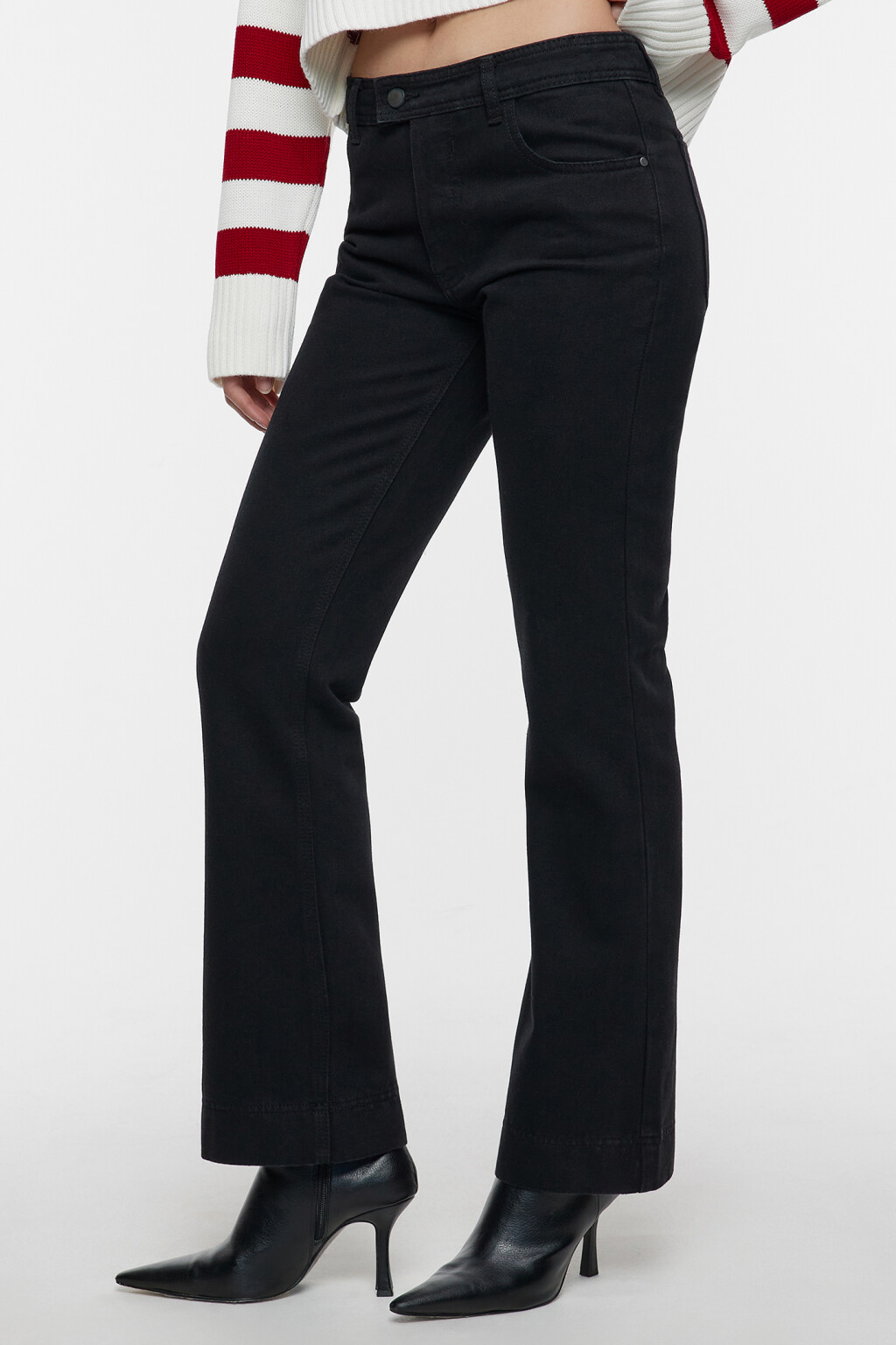 Джинсы flare расклешенные со средней посадкой - цвет черный - 2