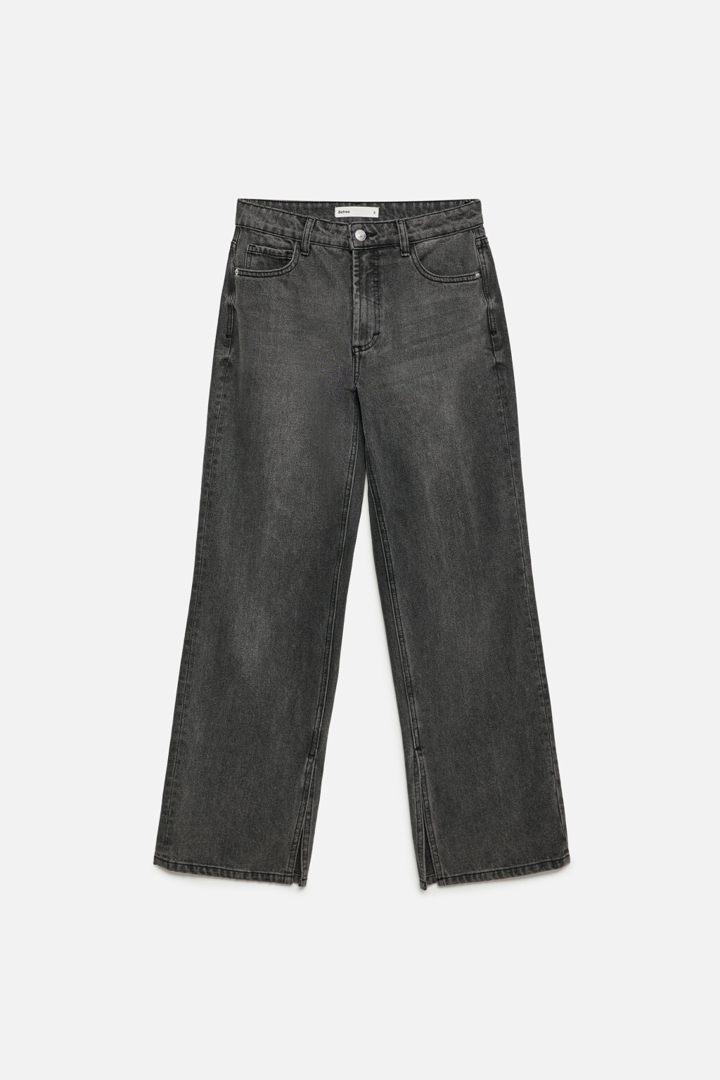 Джинсы wide широкие с разрезами по внутреннему шву - цвет серый - 7