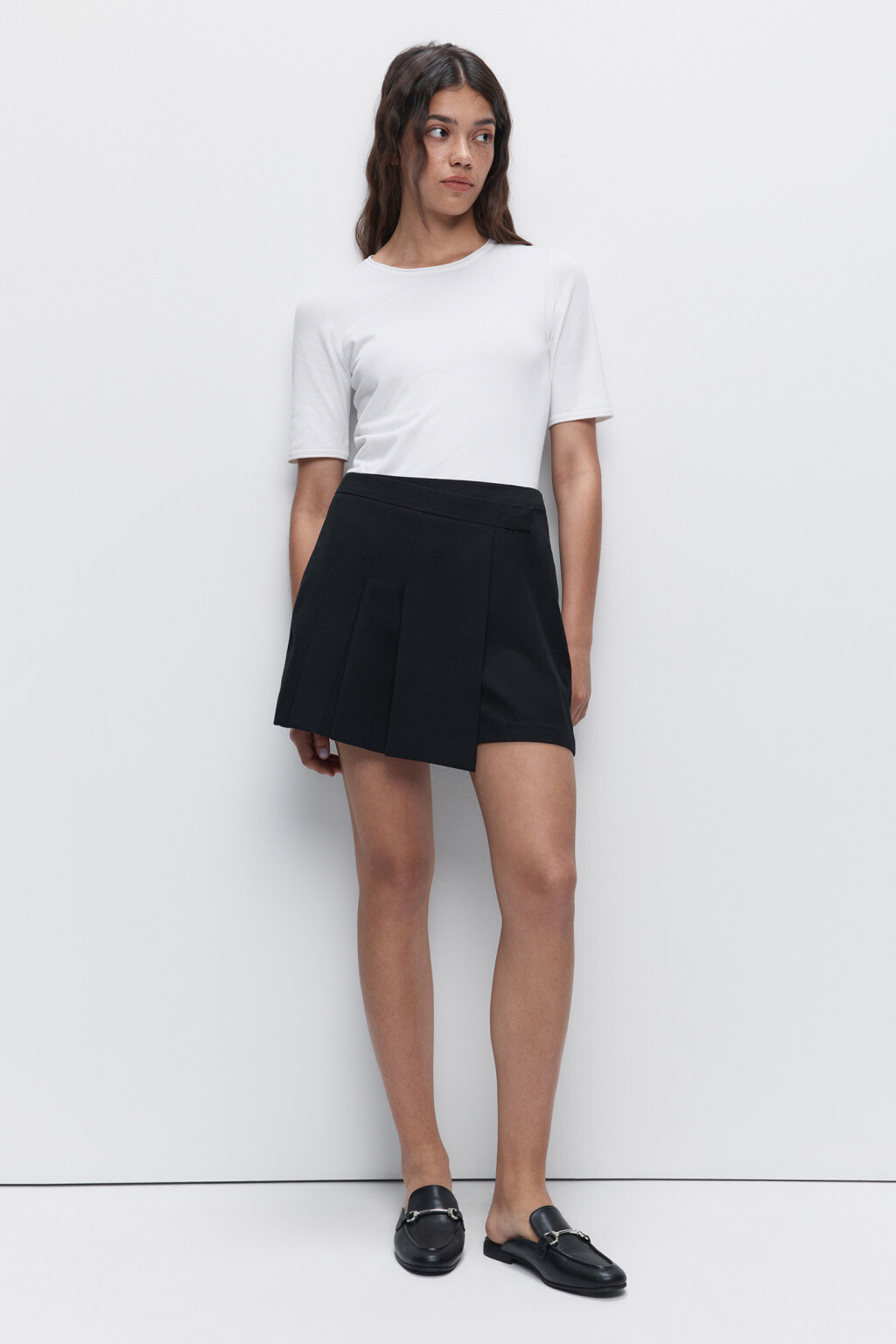 Джемпер вискозный облегающий с короткими рукавами - цвет белый - 4