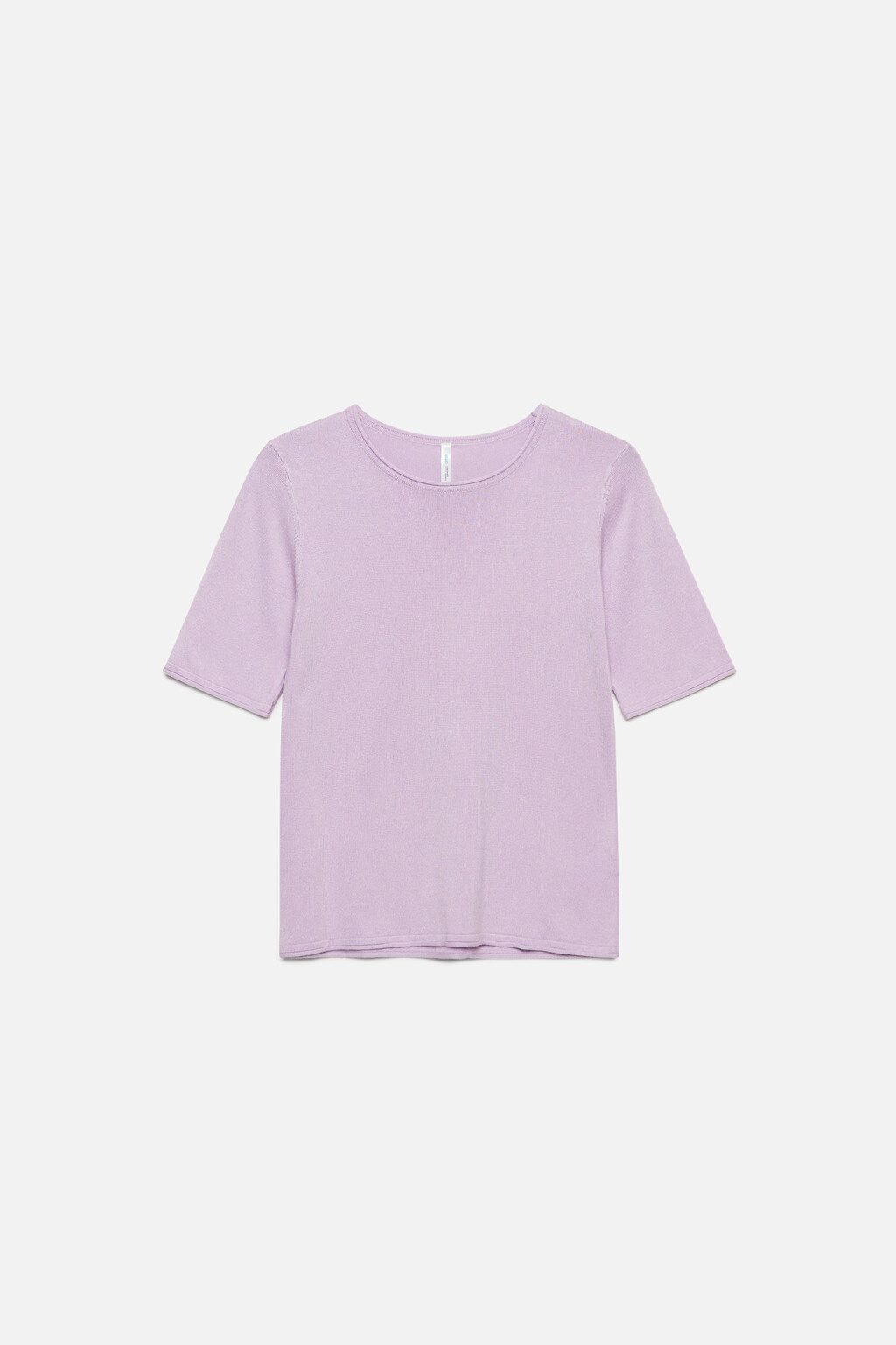 Джемпер вискозный облегающий с короткими рукавами - цвет сиреневый - 7