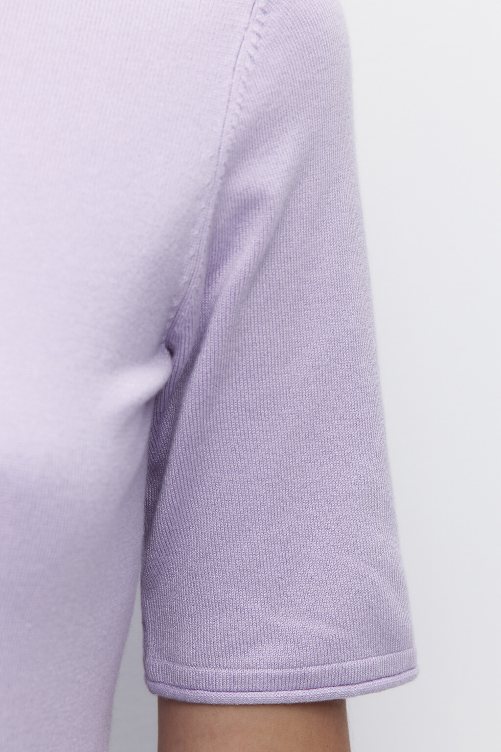 Джемпер вискозный облегающий с короткими рукавами - цвет сиреневый - 6