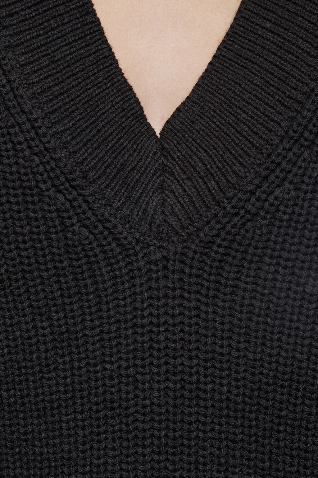 Жилет oversize вязаный хлопковый с рваными краями - цвет черный - 5