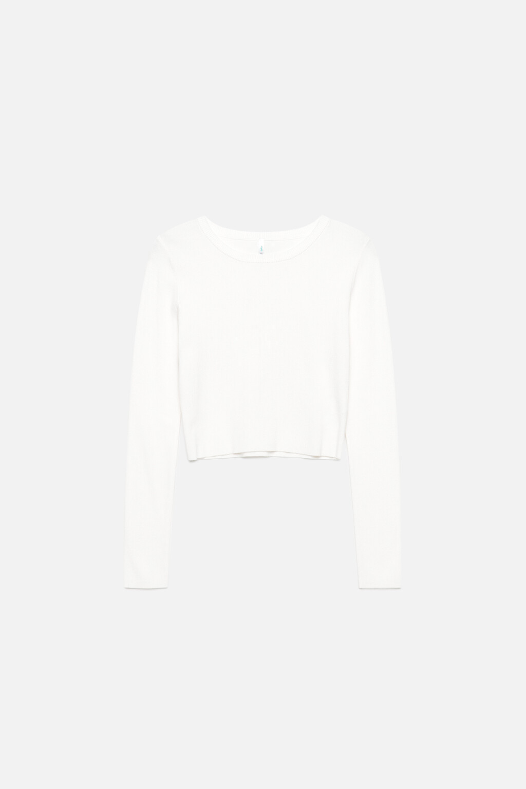 Джемпер вязаный укороченный вискозный тонкой вязки - цвет белый - 6