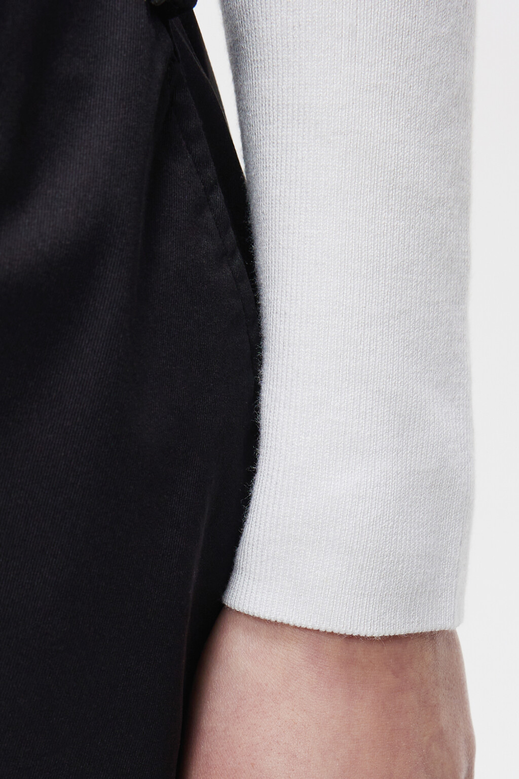 Джемпер вязаный укороченный вискозный тонкой вязки - цвет белый - 5