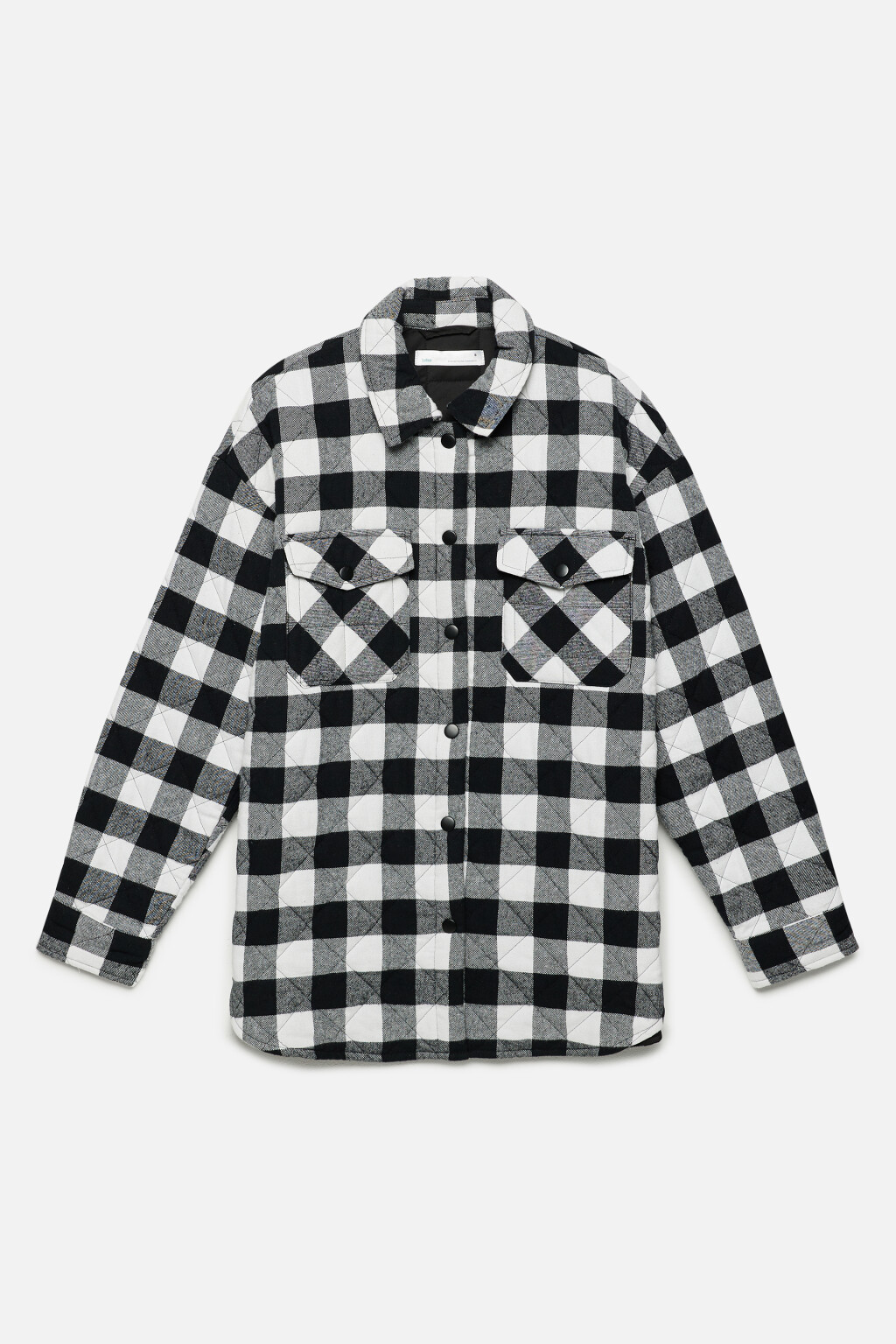 Куртка-рубашка стеганая утепленная с нагрудными карманами - цвет черный - 9