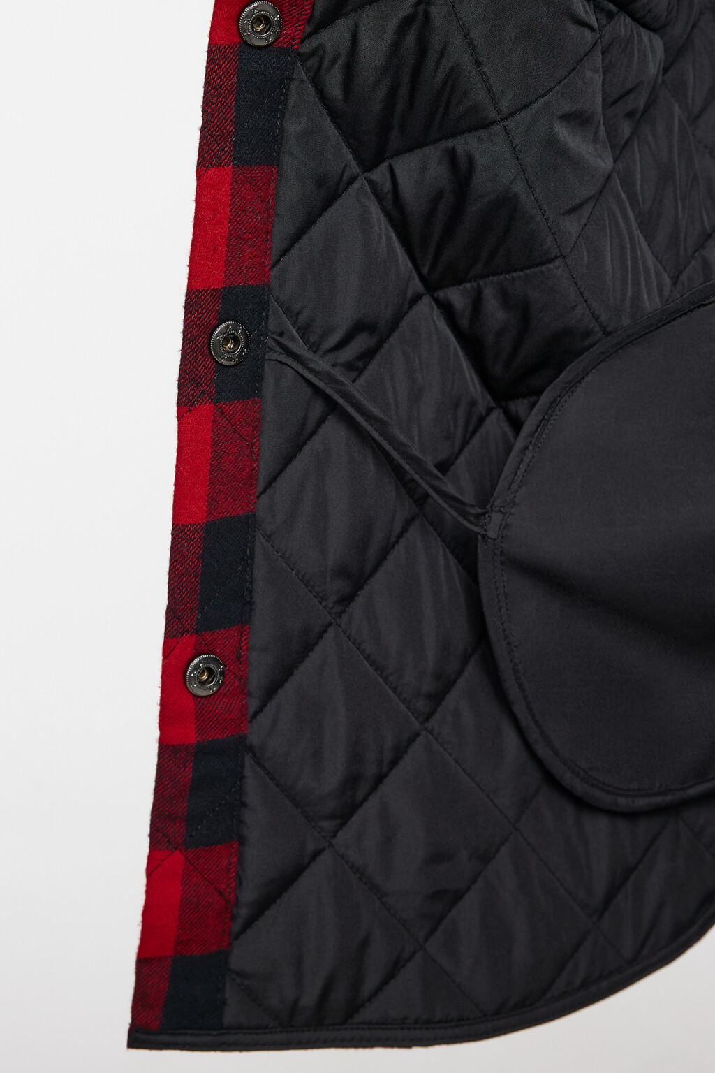 Куртка-рубашка стеганая утепленная с нагрудными карманами - цвет красный - 8