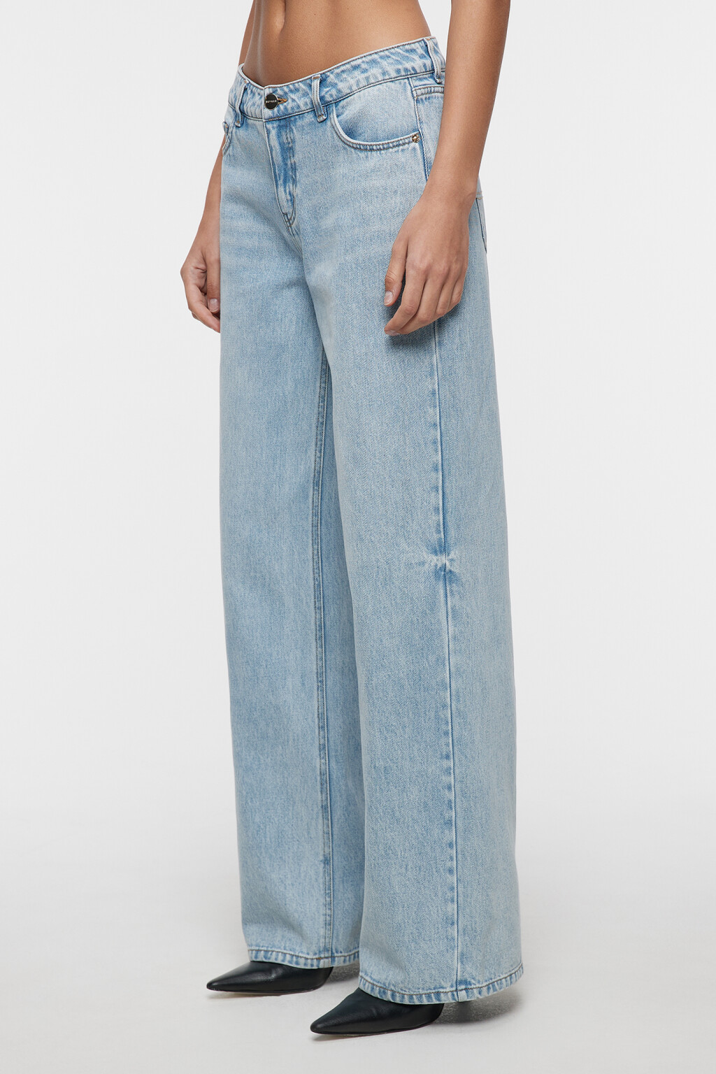Джинсы wide leg широкие с заниженной посадкой - цвет голубой - 2