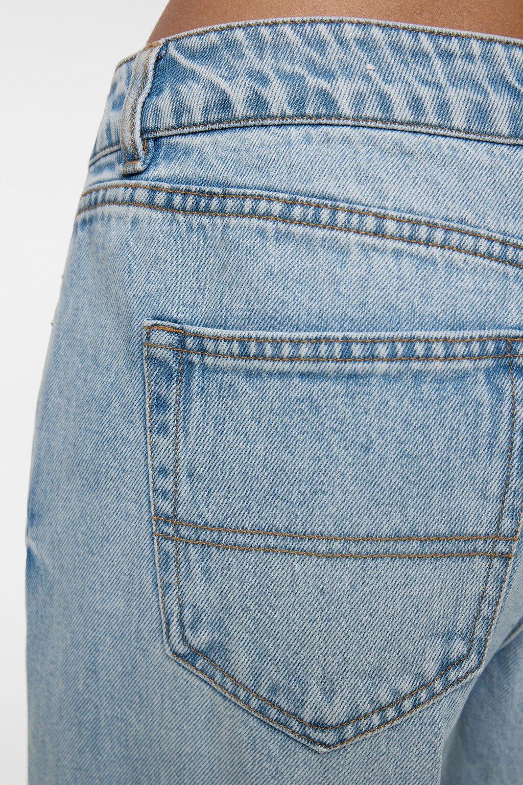 Джинсы wide leg широкие с заниженной посадкой - цвет голубой - 7