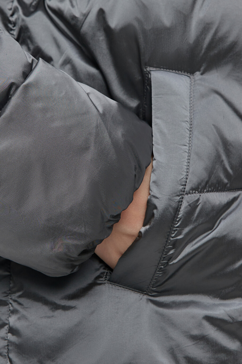 Куртка стеганая короткая с воротником-стойкой - цвет серый - 6