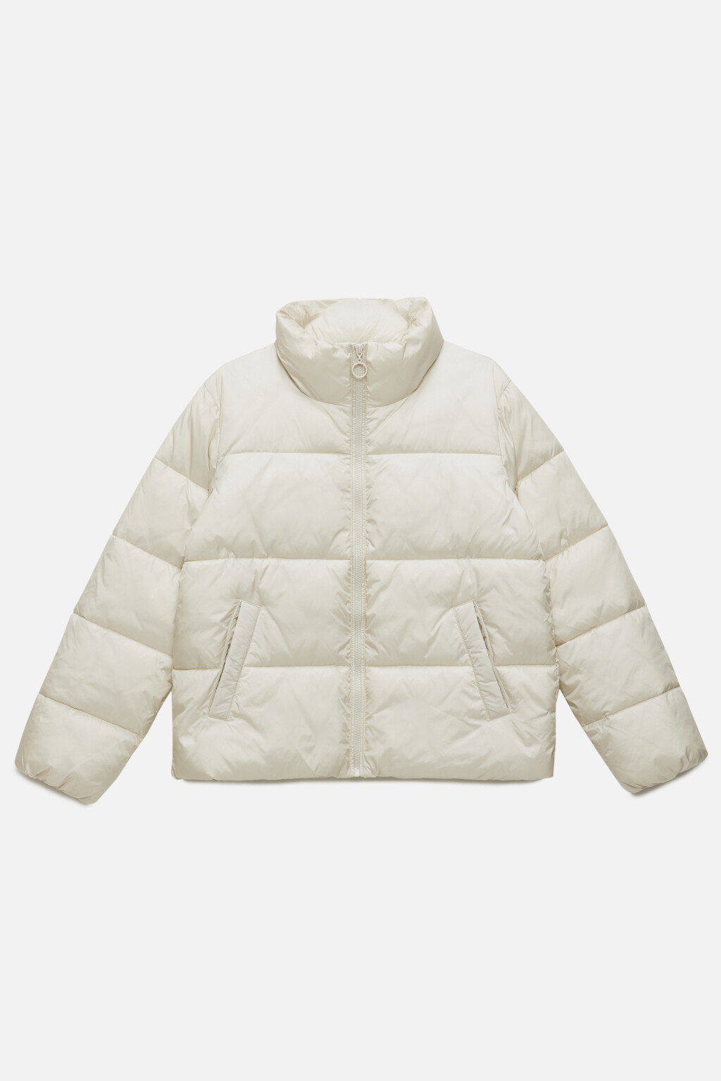 Куртка стеганая короткая с воротником-стойкой - цвет молочный - 8