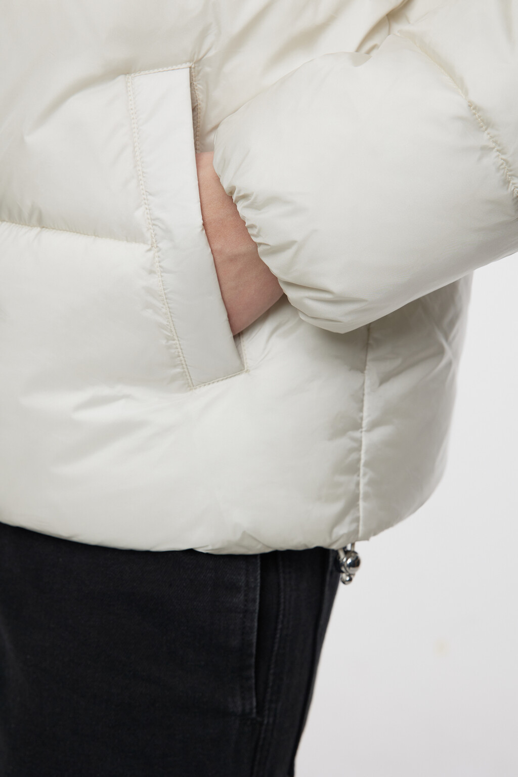 Куртка стеганая короткая с воротником-стойкой - цвет молочный - 6