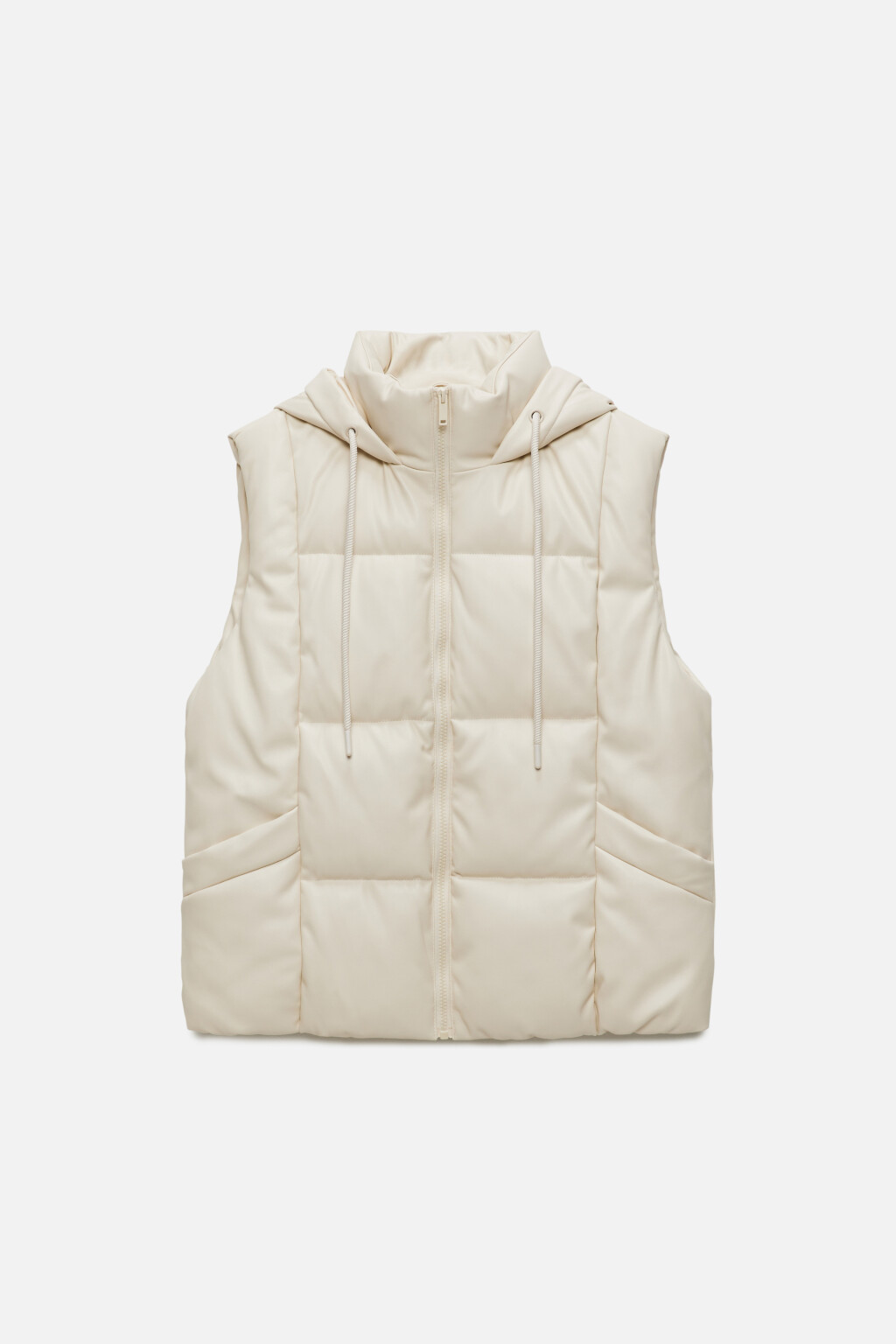 Жилет стеганый с капюшоном - цвет бежевый - 9
