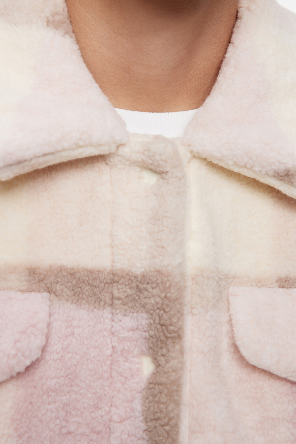 Куртка-рубашка короткая в клетку - цвет розовый - 6