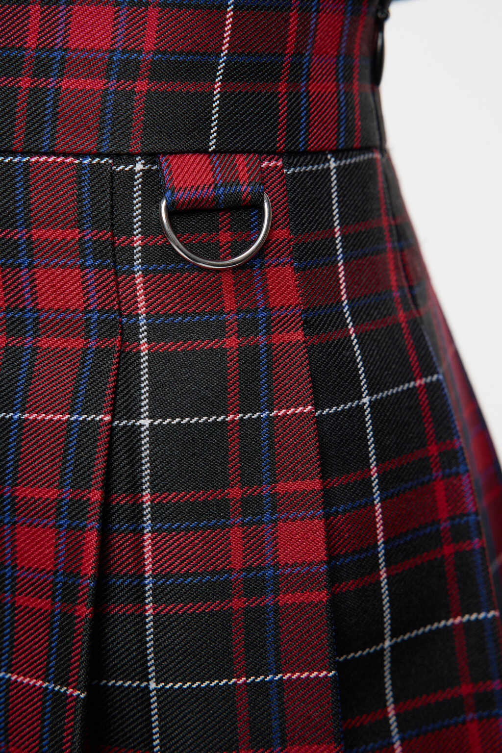 Юбка А-силуэта креповая в складку в стиле преппи - цвет красный - 5