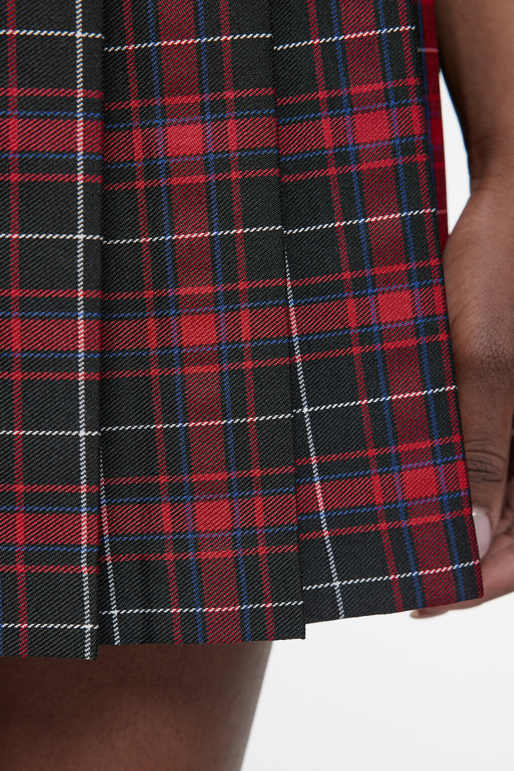 Юбка А-силуэта креповая в складку в стиле преппи - цвет красный - 6