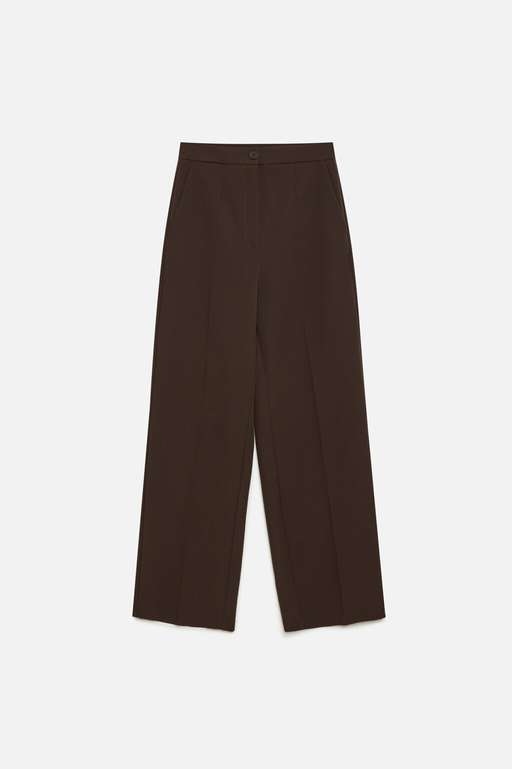 Брюки прямые костюмные с высокой посадкой - цвет коричневый - 7
