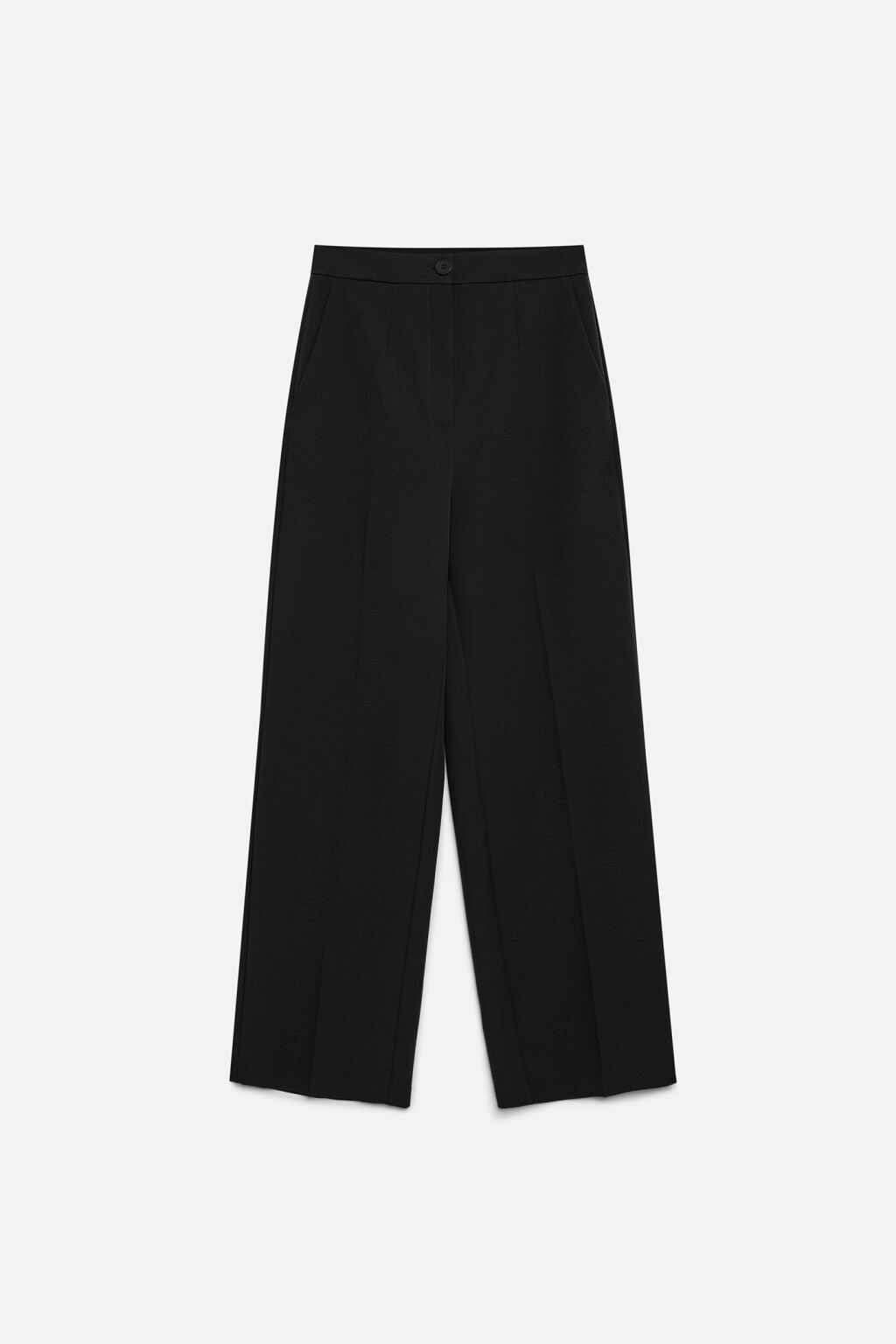 Брюки прямые костюмные с высокой посадкой - цвет черный - 7