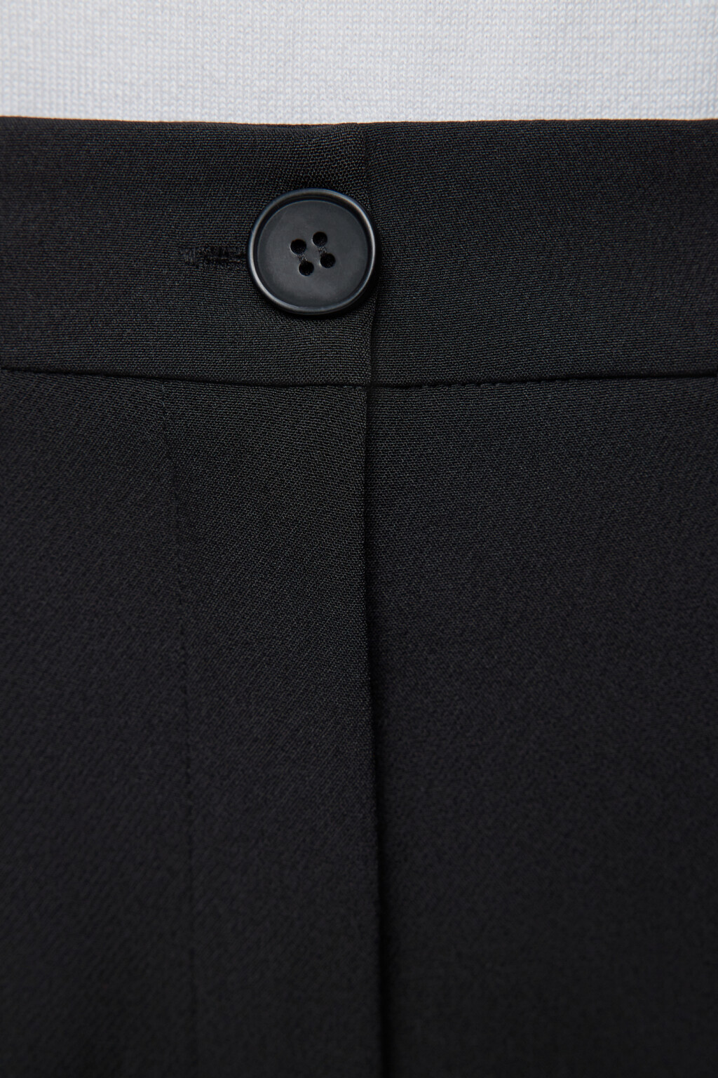 Брюки прямые костюмные с высокой посадкой - цвет черный - 5