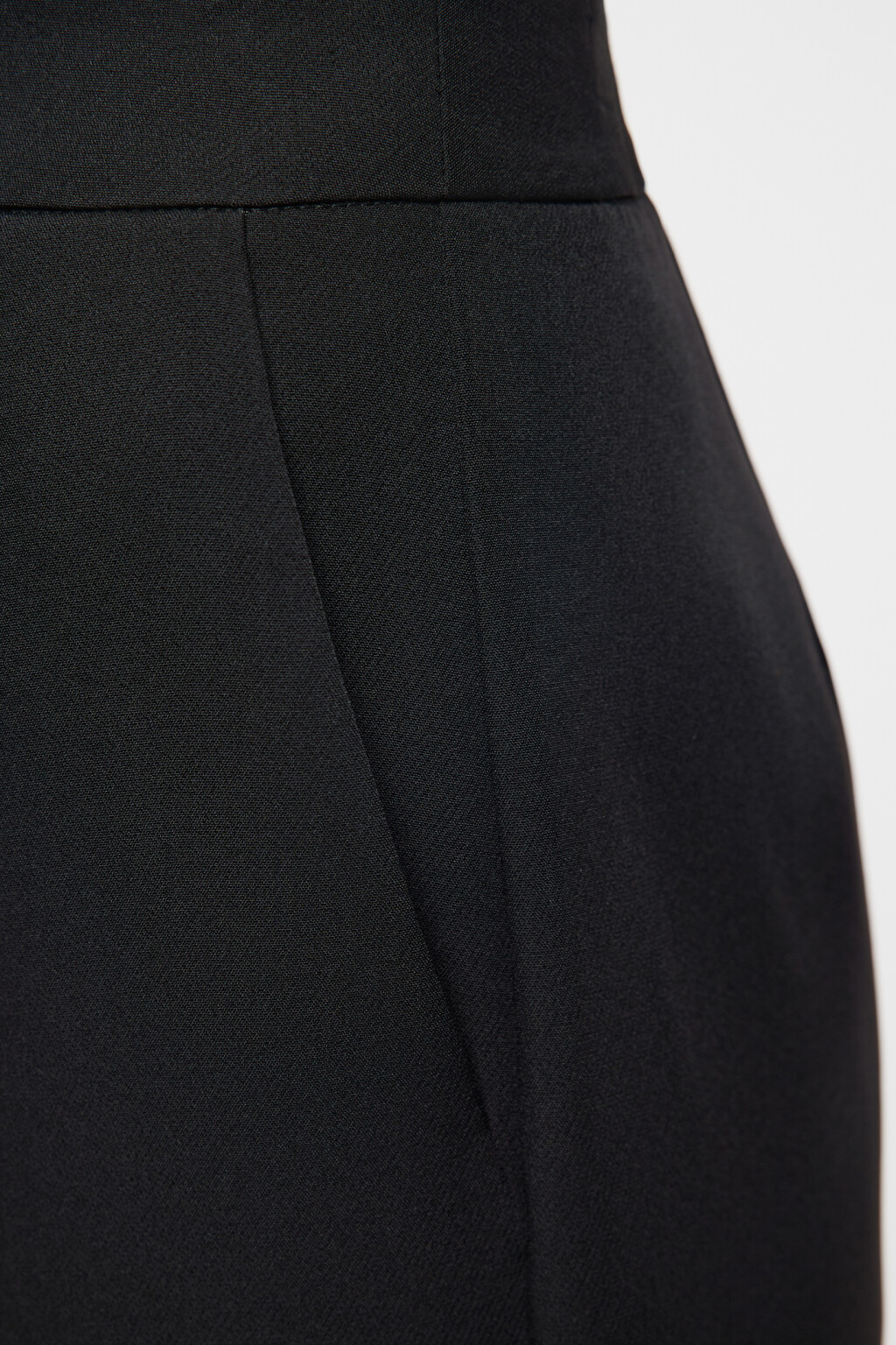 Брюки прямые костюмные с высокой посадкой - цвет черный - 6