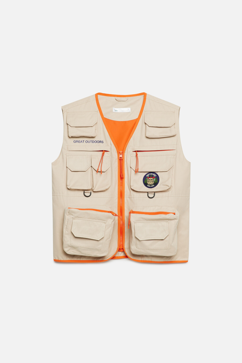 Жилет хлопковый с накладными карманами в походном стиле - цвет коричневый - 9