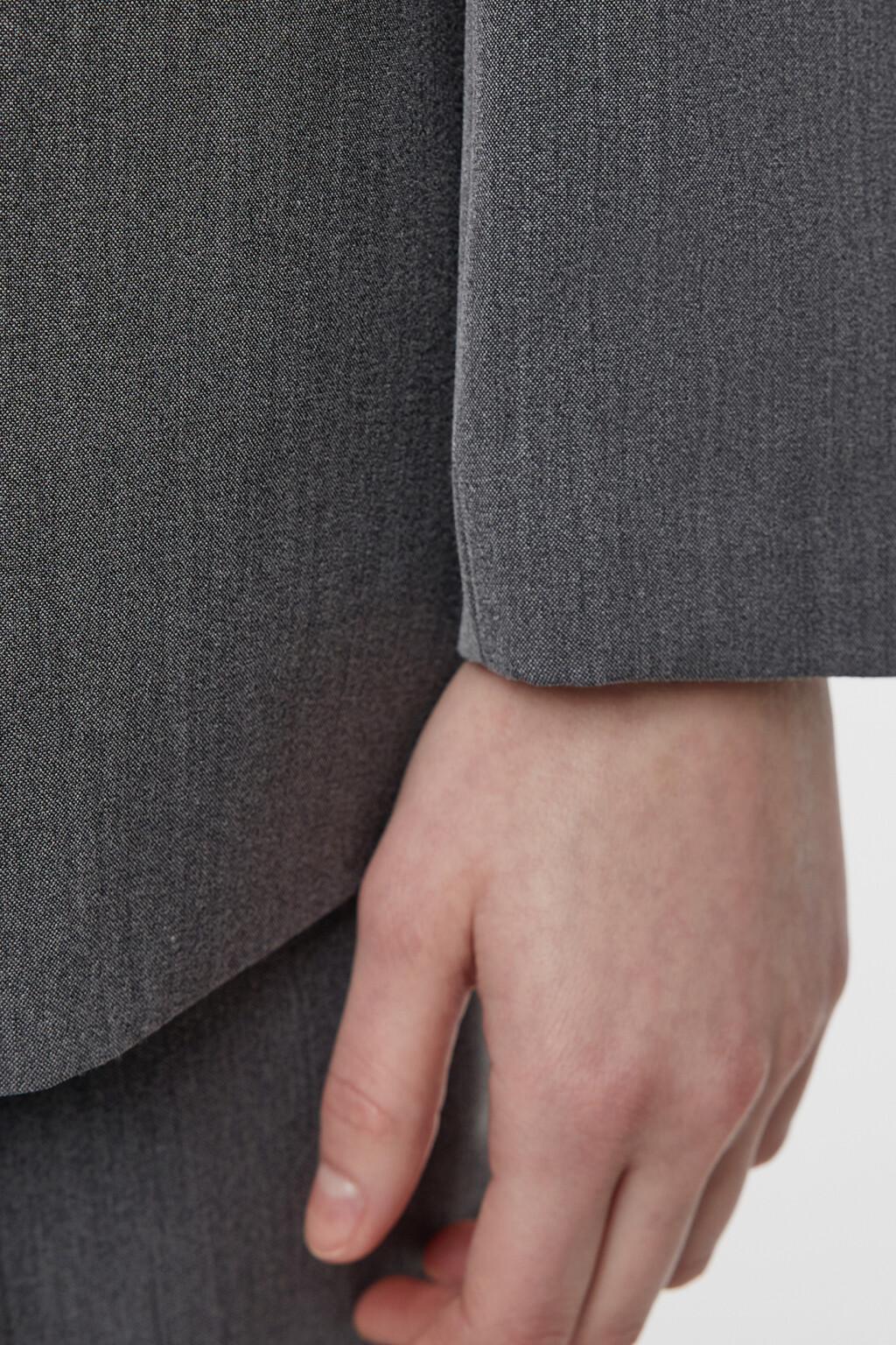 Пиджак прямой однобортный из костюмной ткани - цвет серый - 6