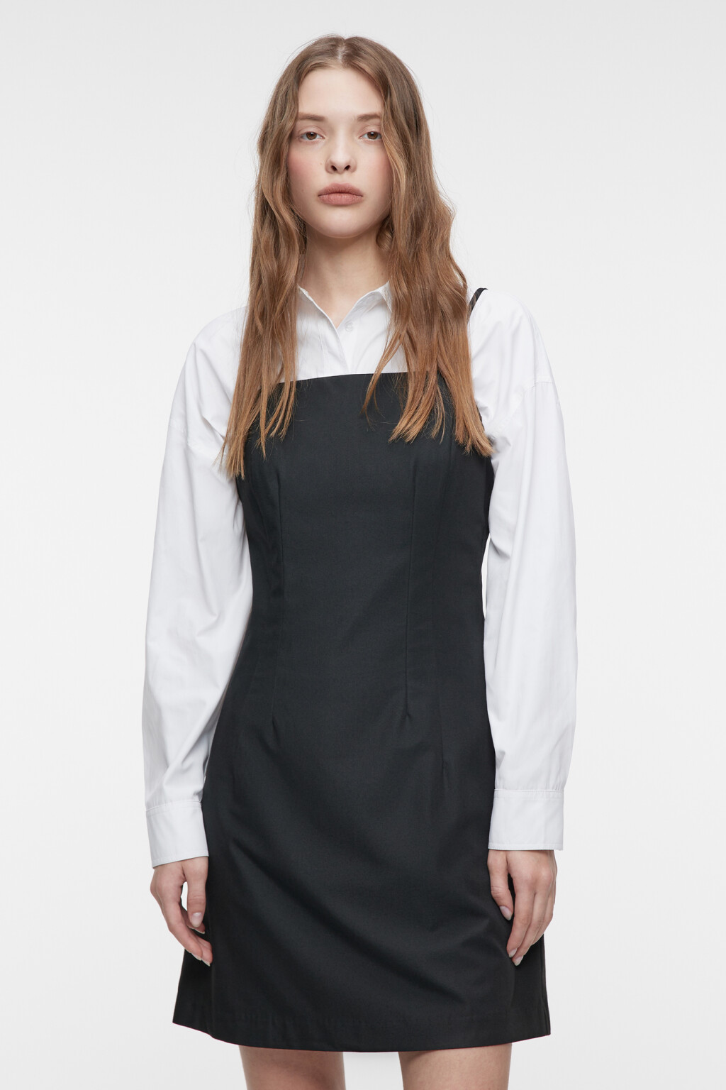 Платье-сарафан JudyDress мини приталенное - цвет черный - 1