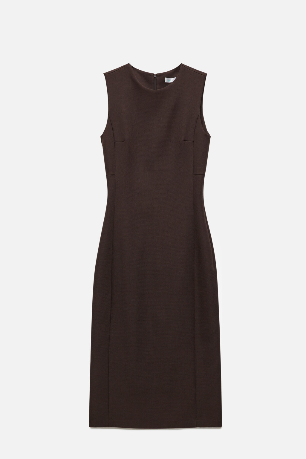 Платье-футляр миди облегающее без рукавов - цвет коричневый - 7