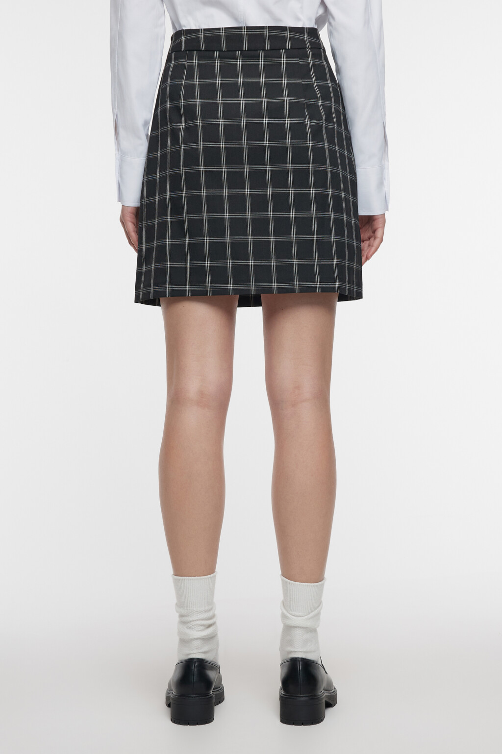 Юбка-карандаш мини прямая с высокой посадкой - цвет черный - 3