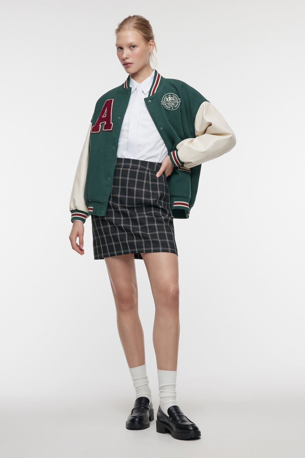 Юбка-карандаш мини прямая с высокой посадкой - цвет черный - 5