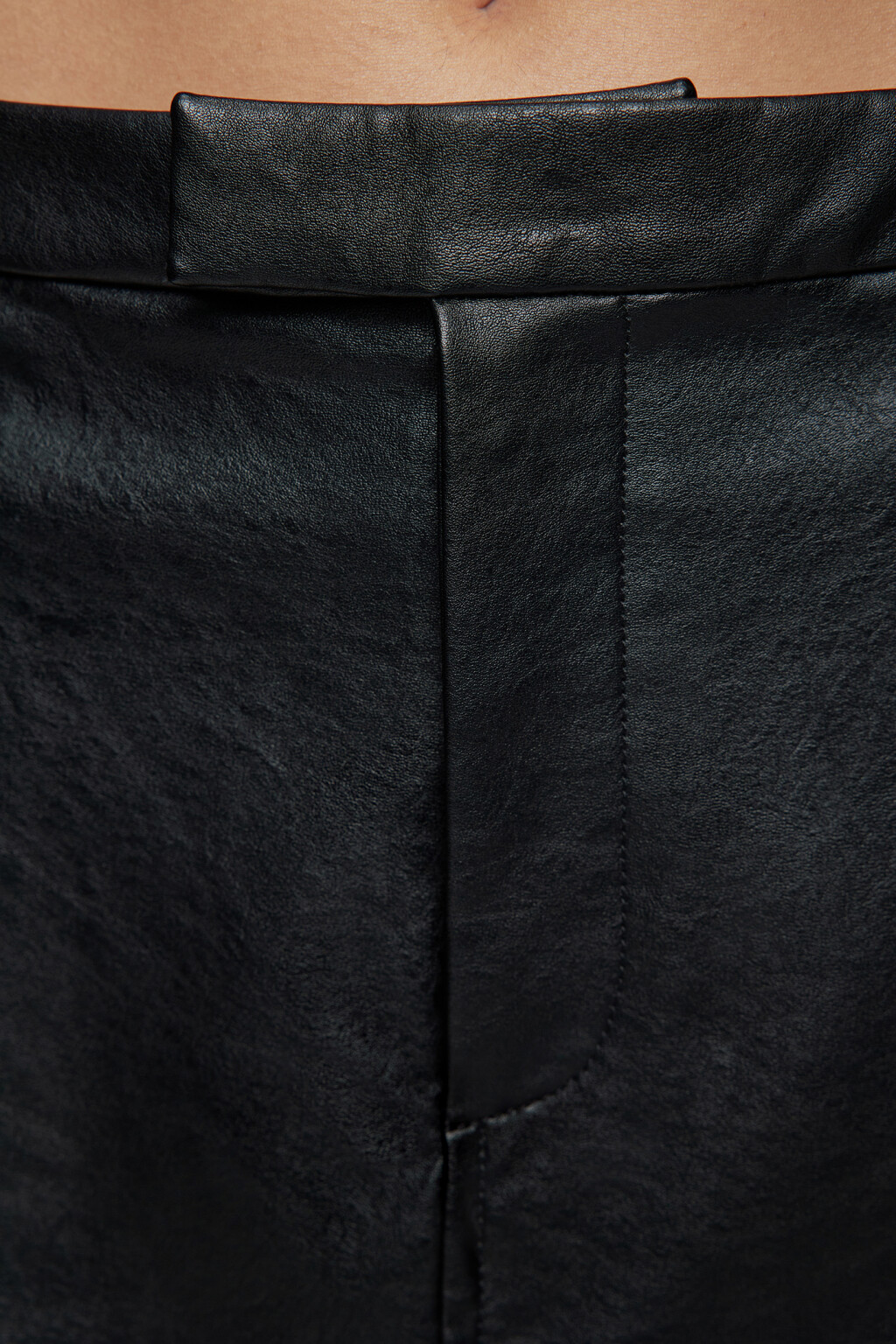 Юбка-карандаш мини прямая из искусственной кожи - цвет черный - 5
