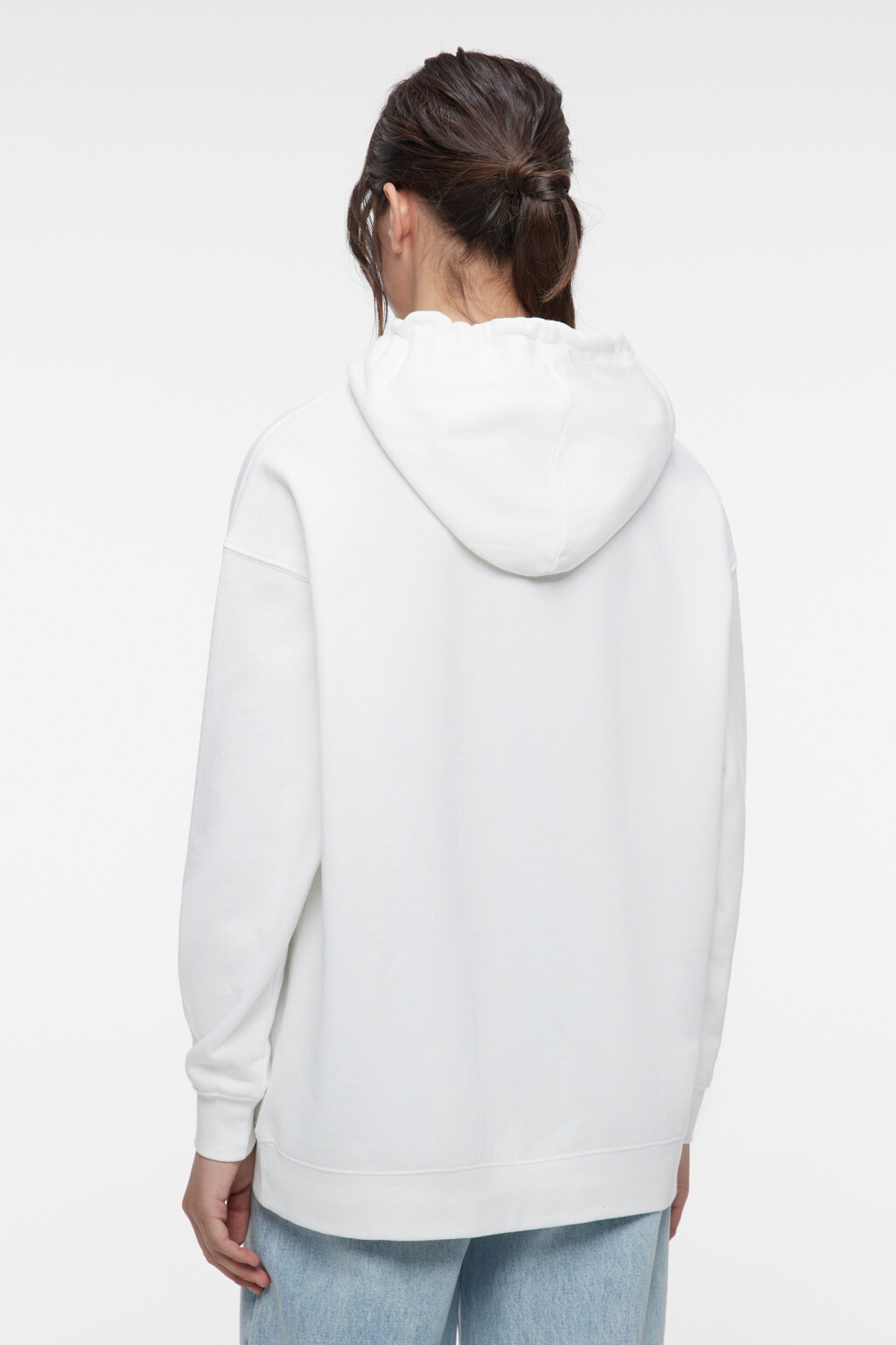 Толстовка oversize флисовая утепленная с капюшоном - цвет бежевый - 3