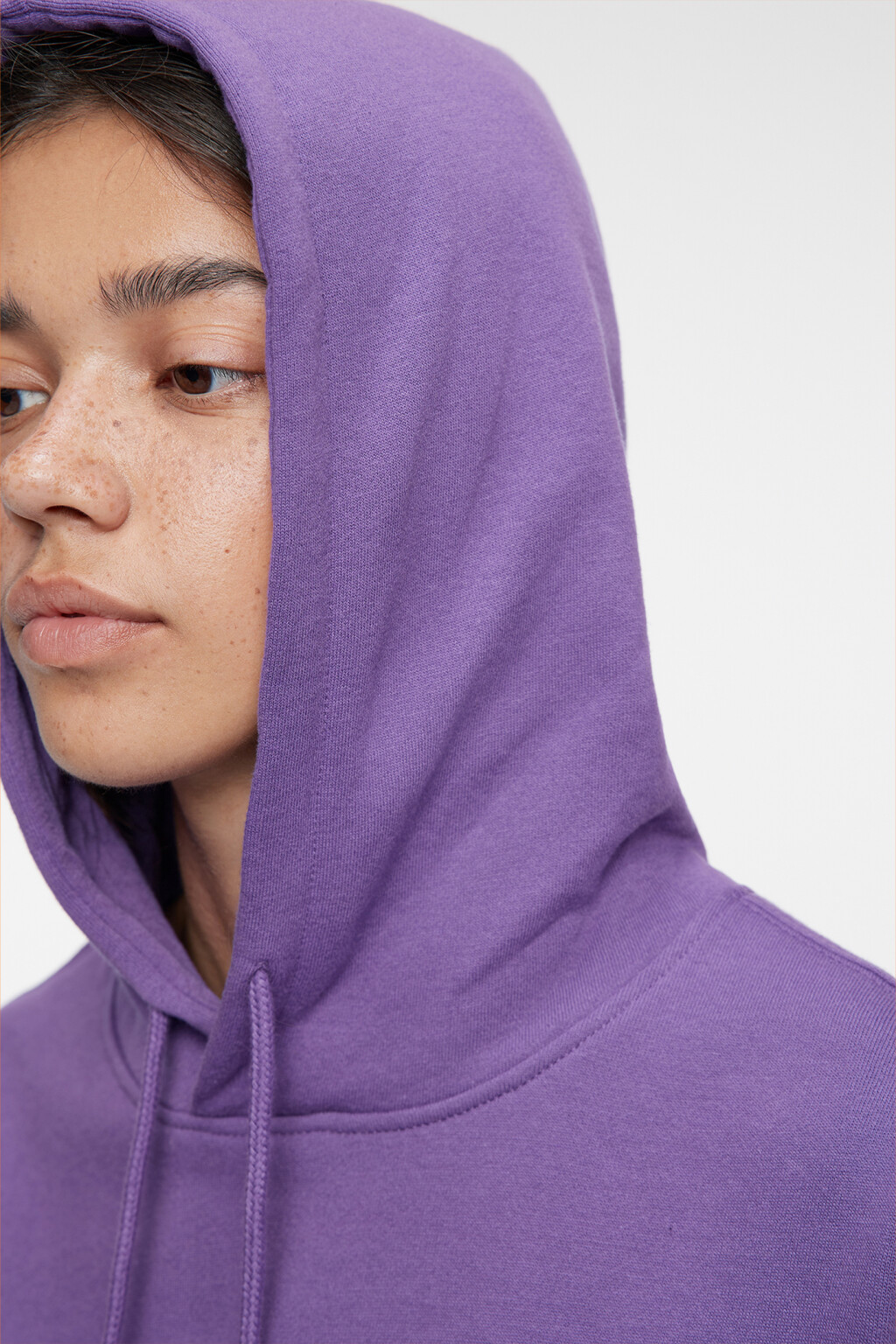 Толстовка oversize флисовая утепленная с капюшоном - цвет фиолетовый - 7